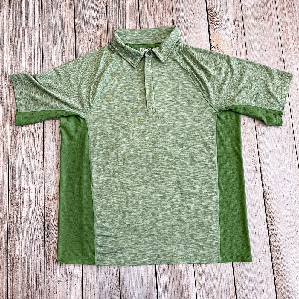 NWOT - Men's Large - Duluth Trading Co Henley Breezeshooter Athletic Polo